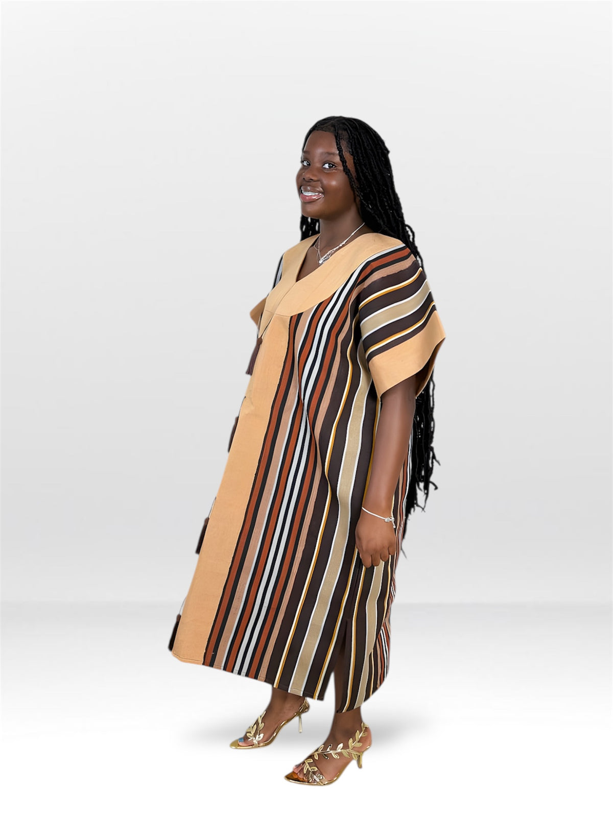 ARINOLA ASO-OKE DRESS (WITH TASSELS)