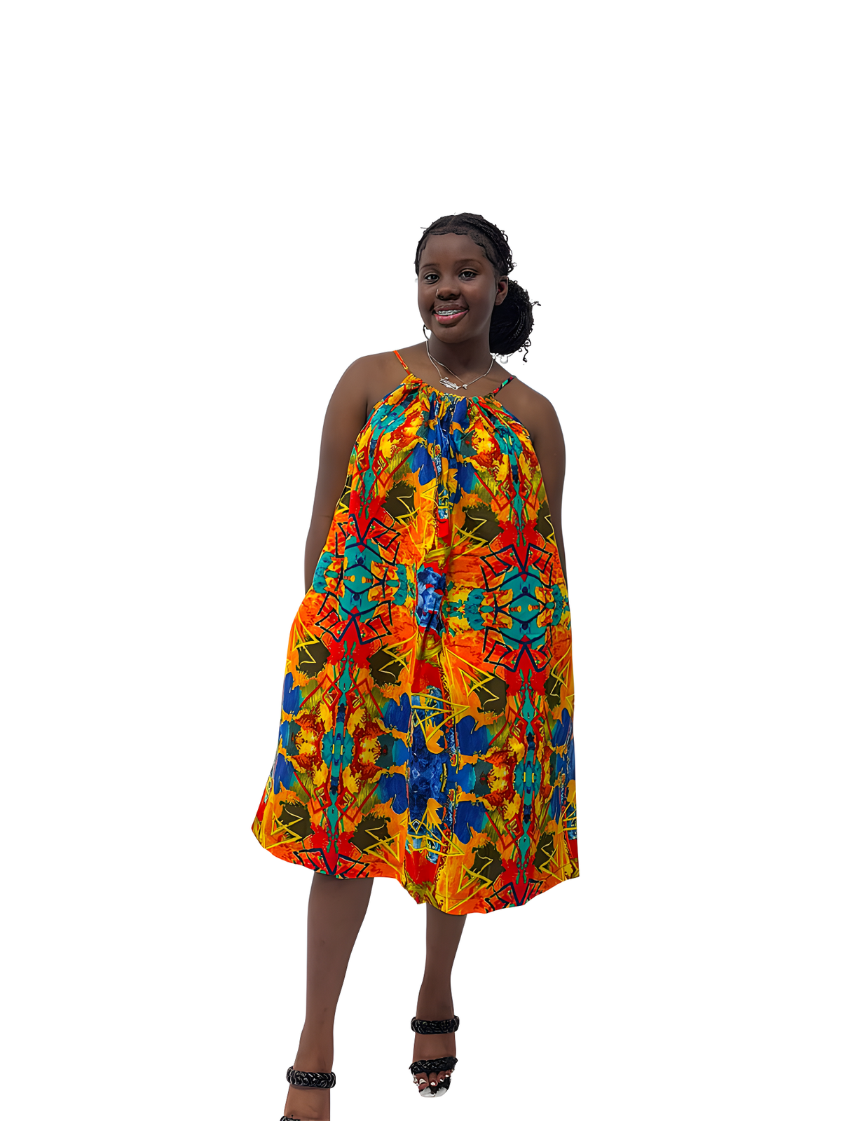 SUNMBO HALTER NECK DRESS