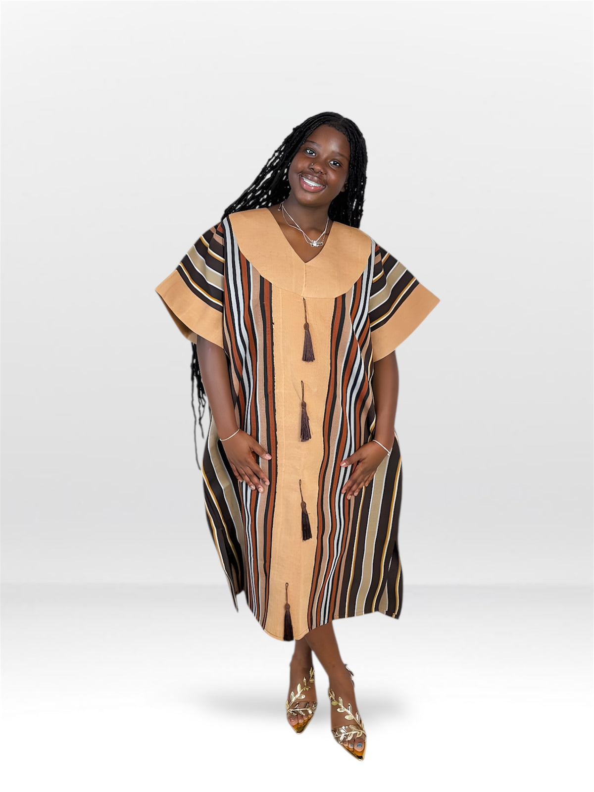 ARINOLA ASO-OKE DRESS (WITH TASSELS)