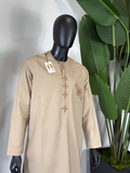 Beige Men’s Senator Wear with Embroidered Detail