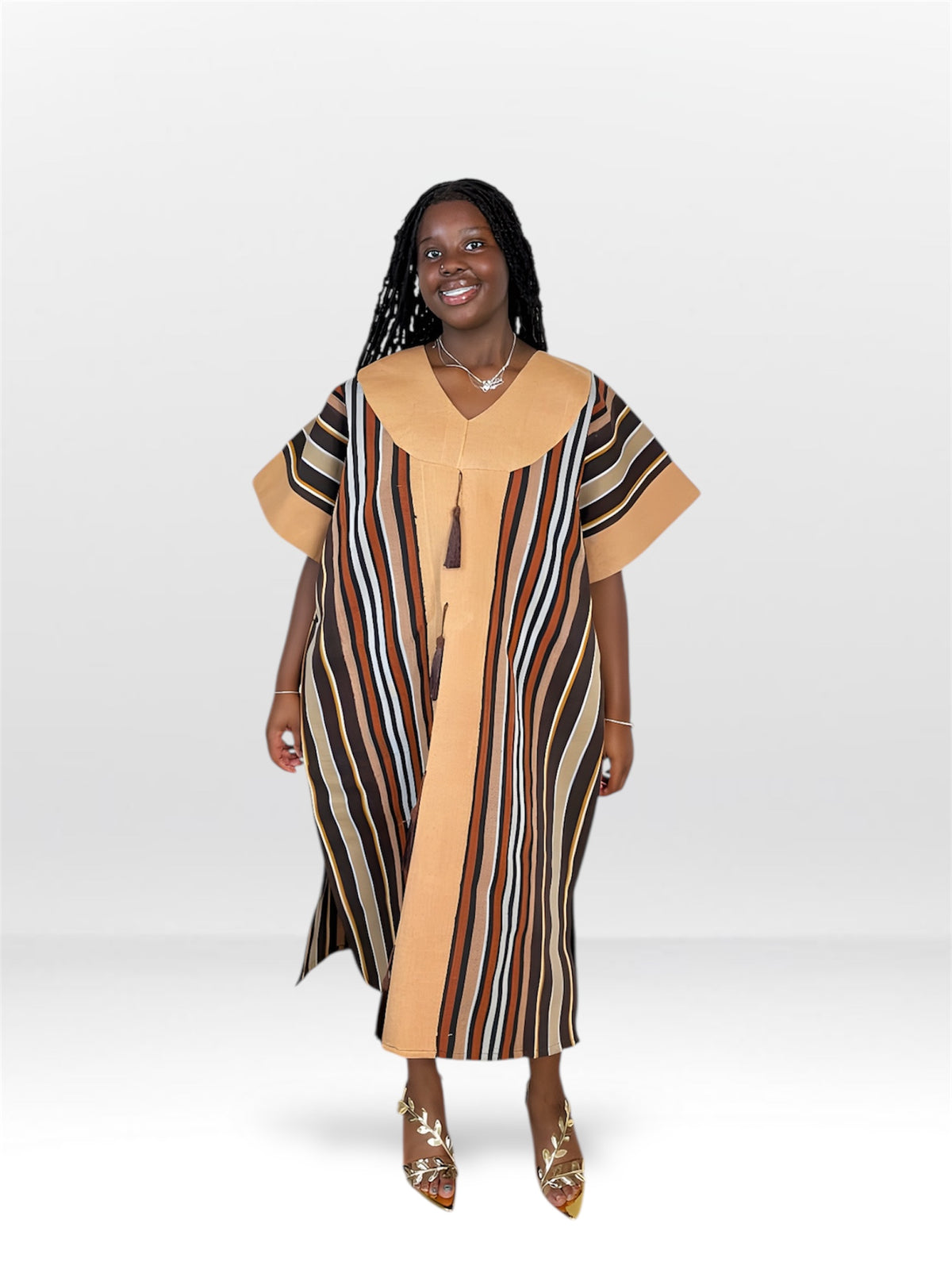 ARINOLA ASO-OKE DRESS (WITH TASSELS)
