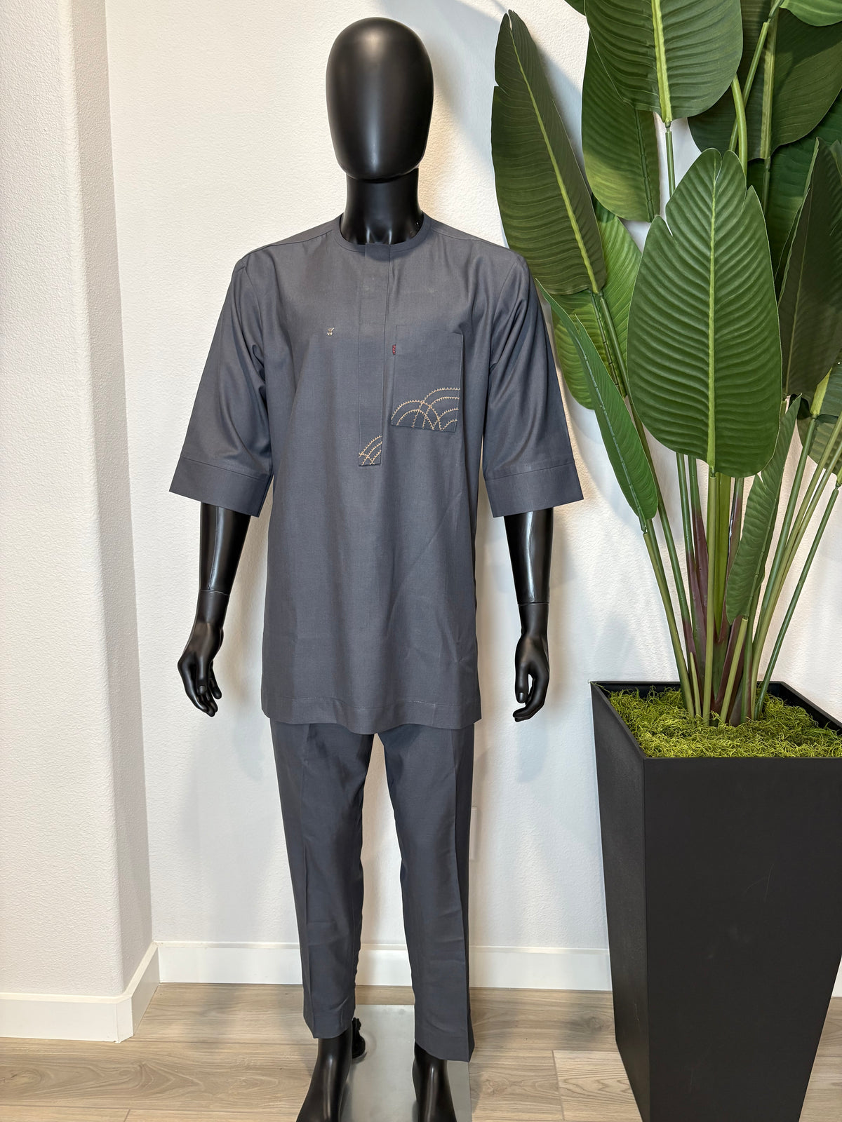 Ash grey 3/4 sleeve men's senator native