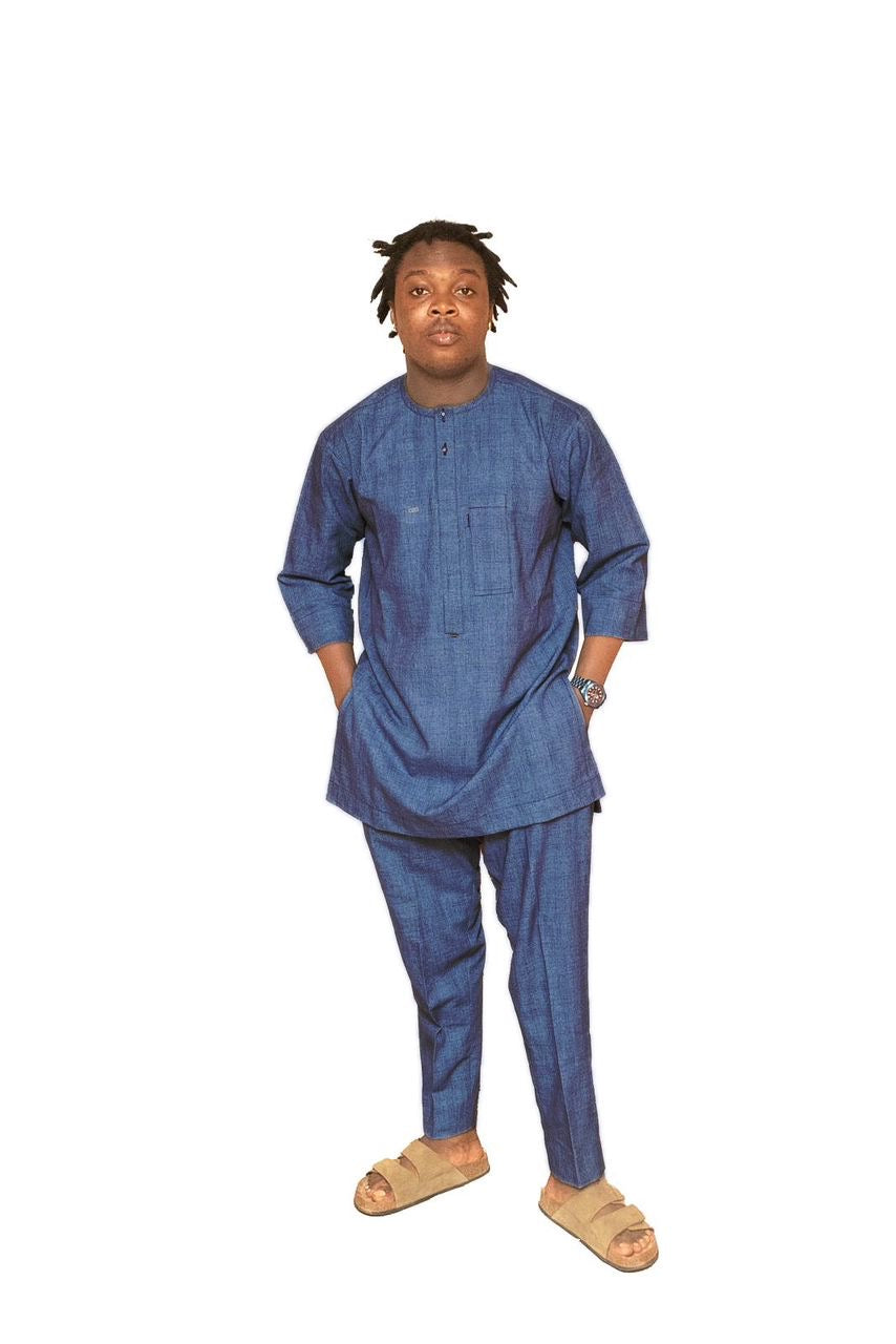 Blue 3/4 sleeve men's senator native