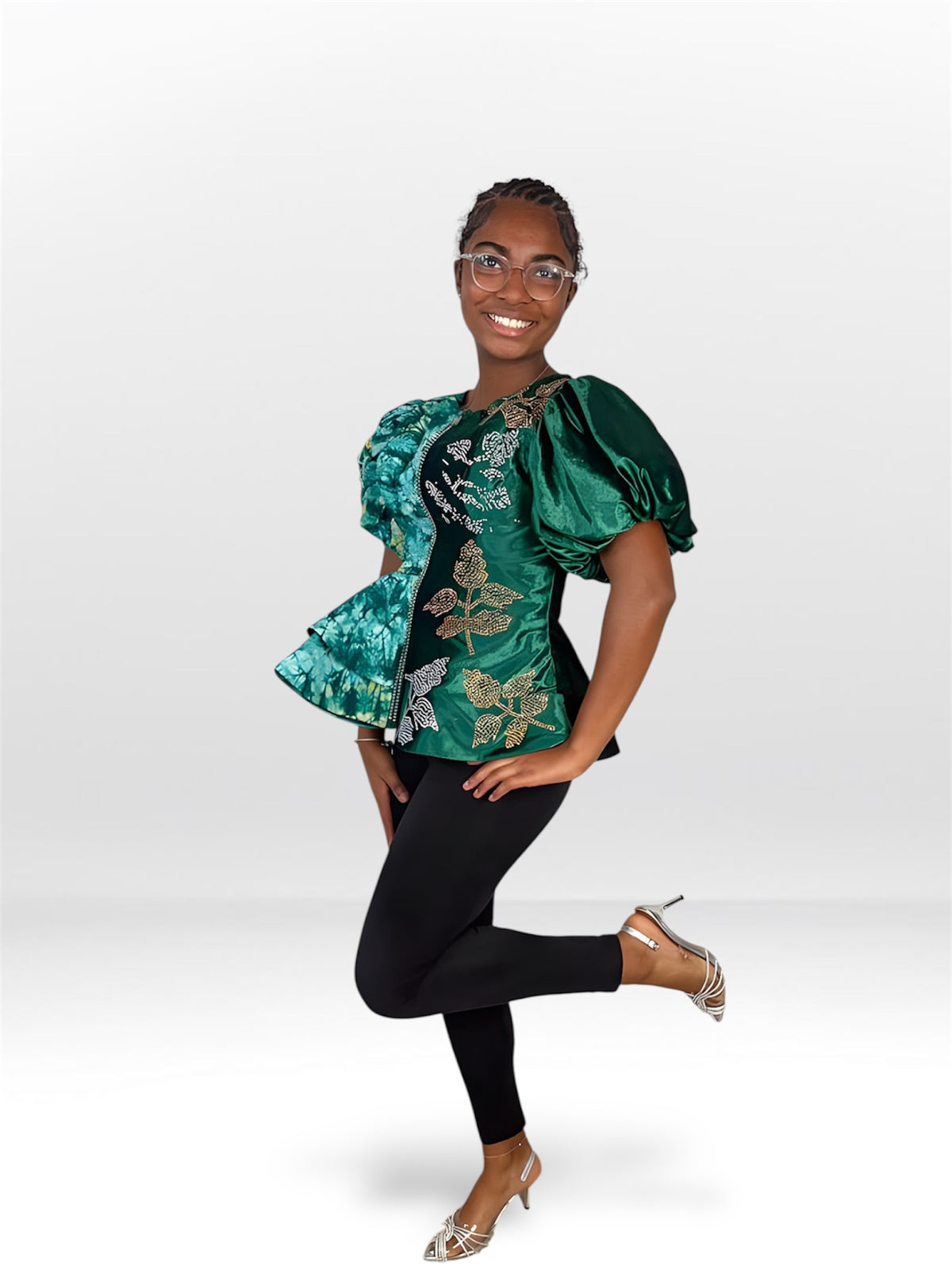 Emerald Majesty Peplum Top