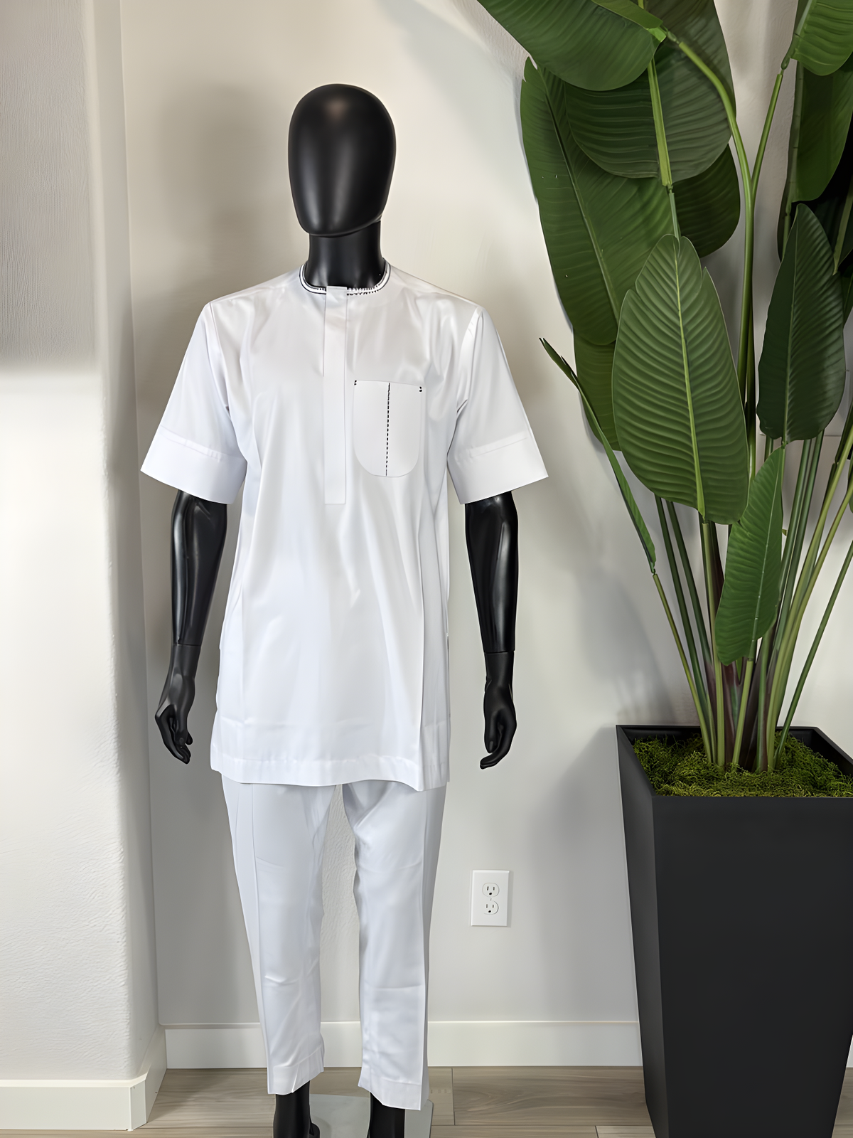White short sleeve men's senator native