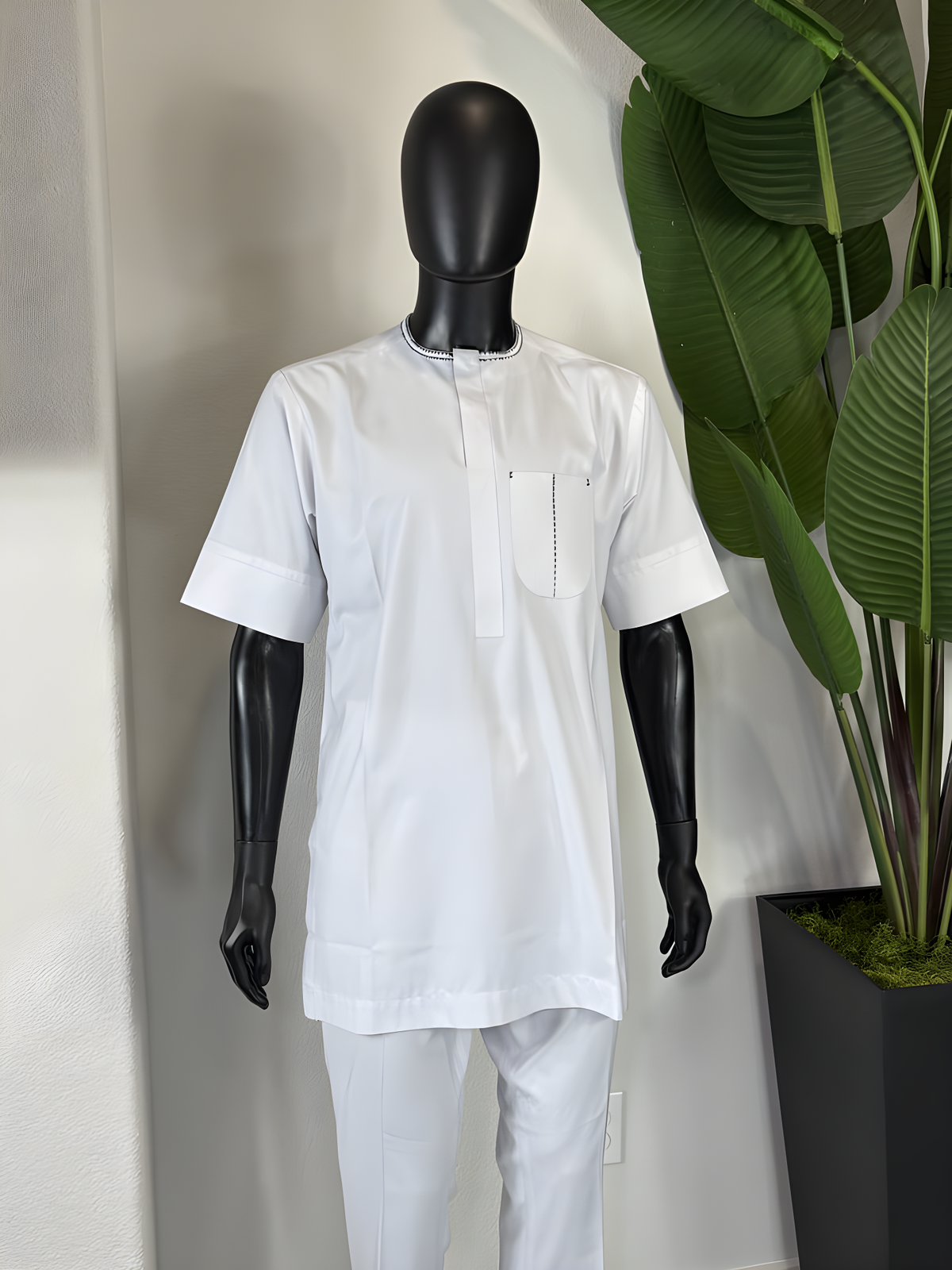 White short sleeve men's senator native