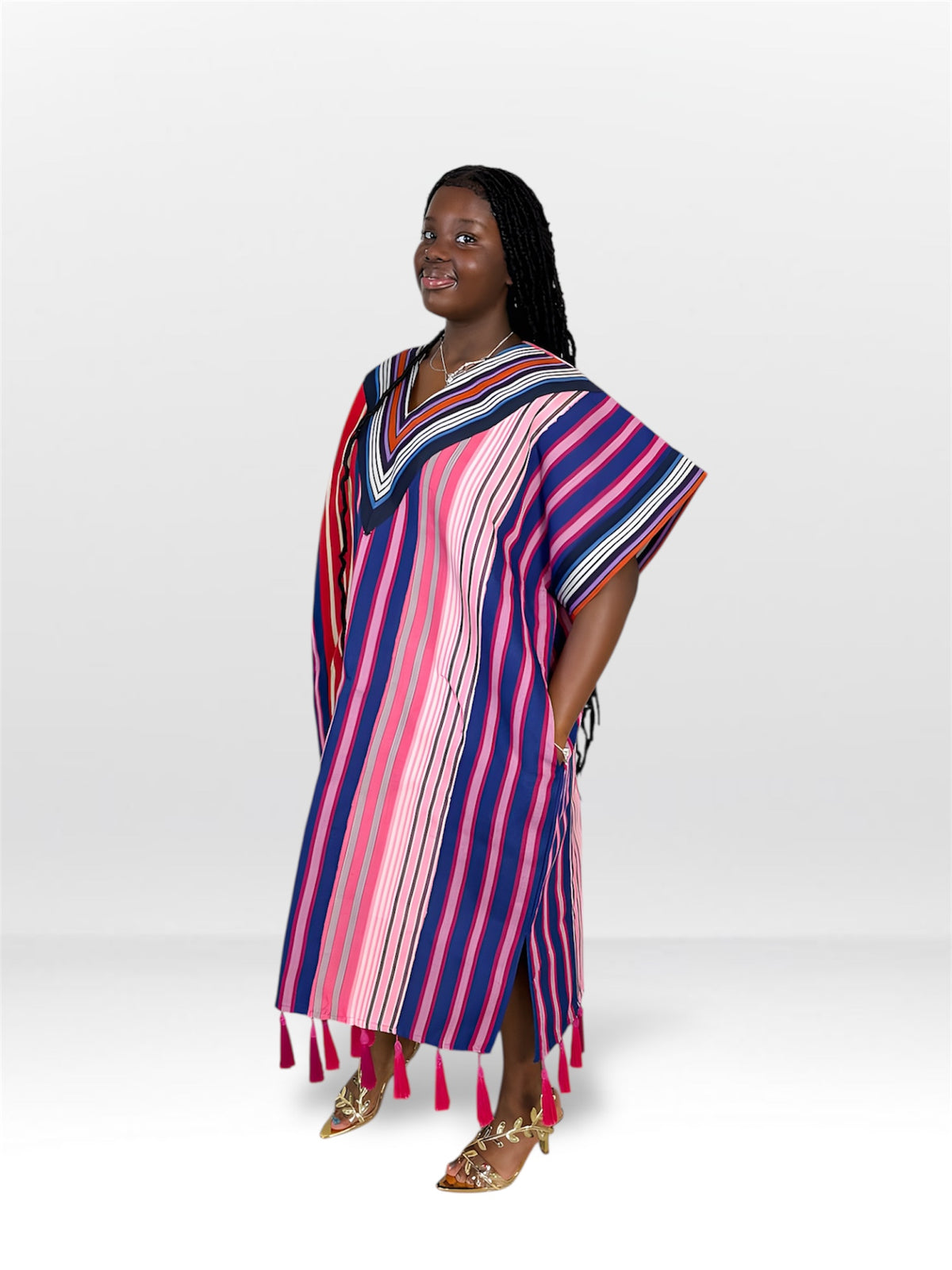 OBIM ASO-OKE DRESS (WITH TASSELS)