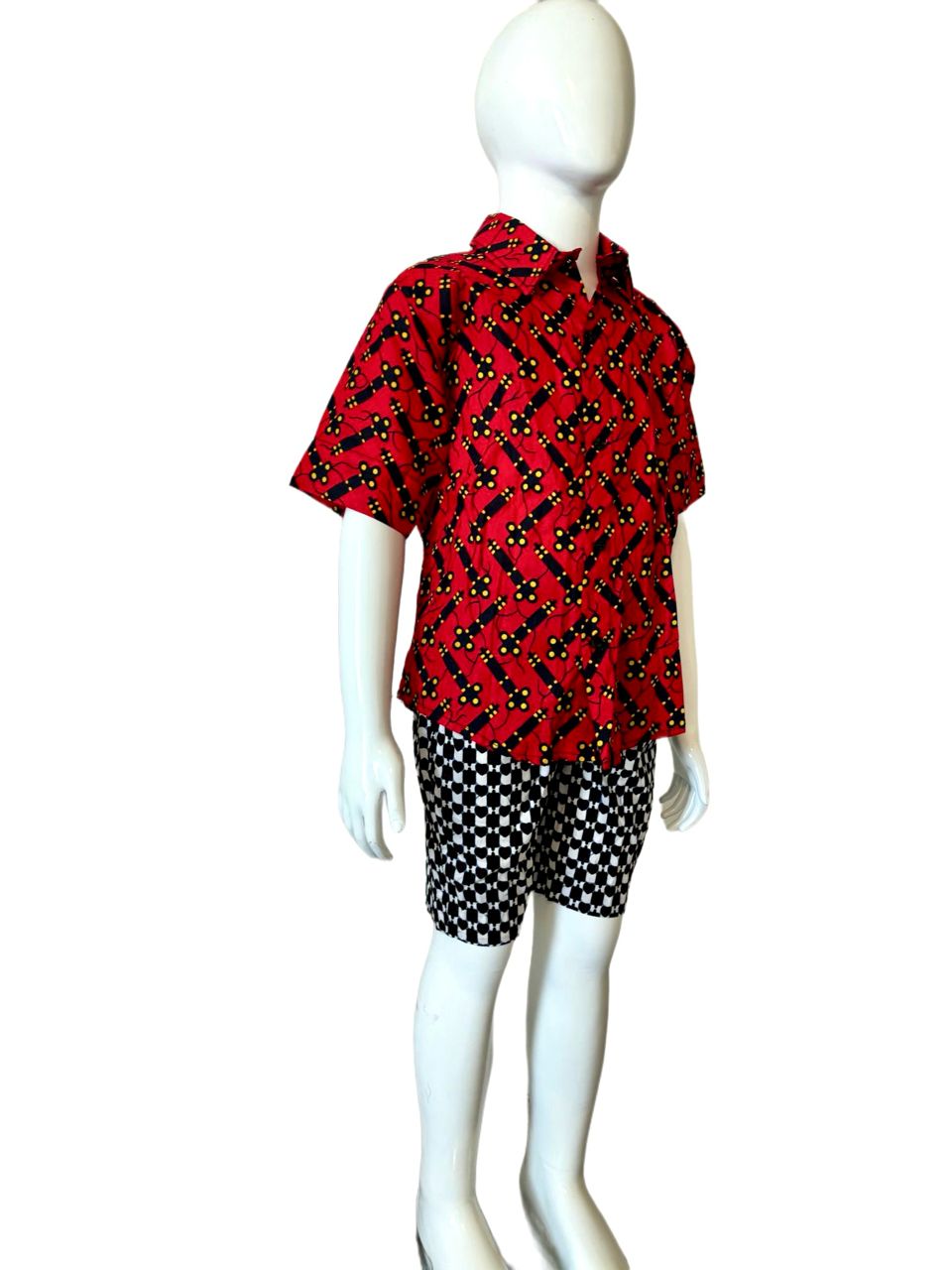 Royal Red and White Checkered 2 piece