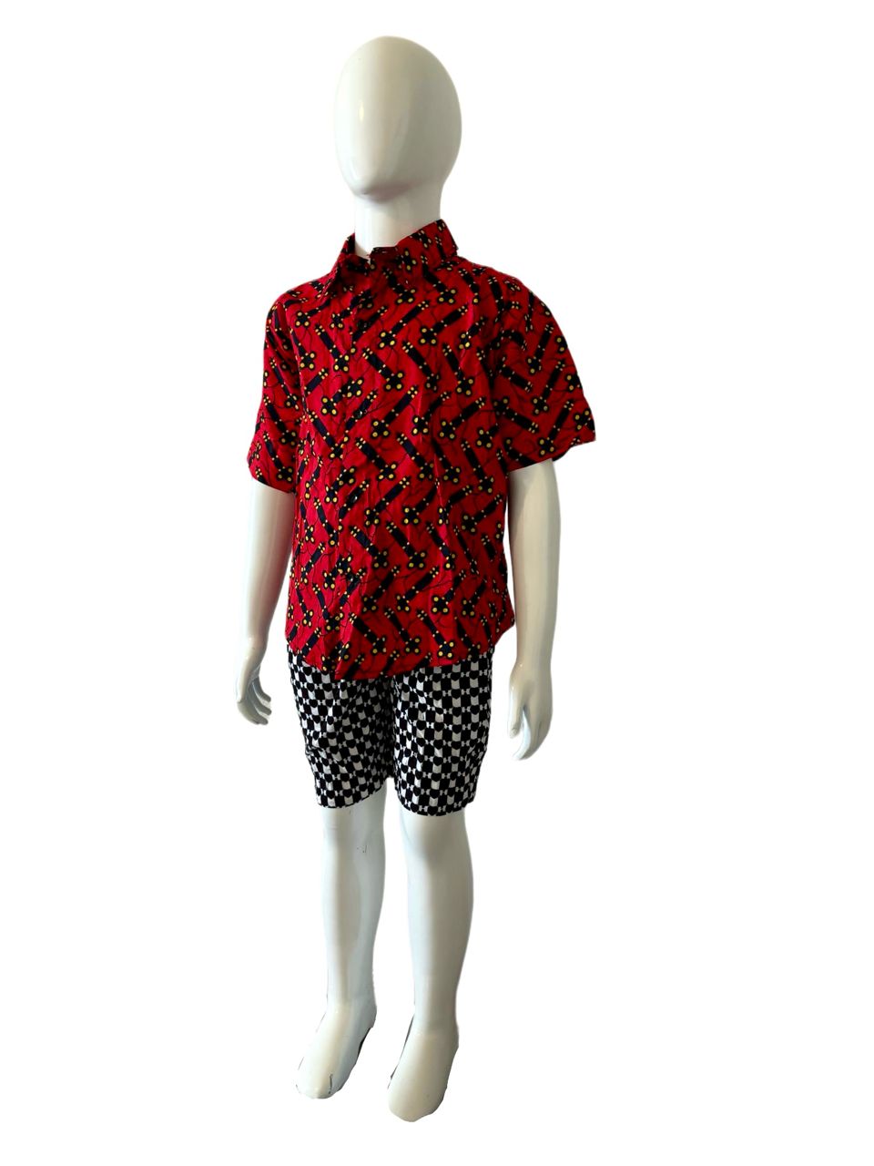 Royal Red and White Checkered 2 piece