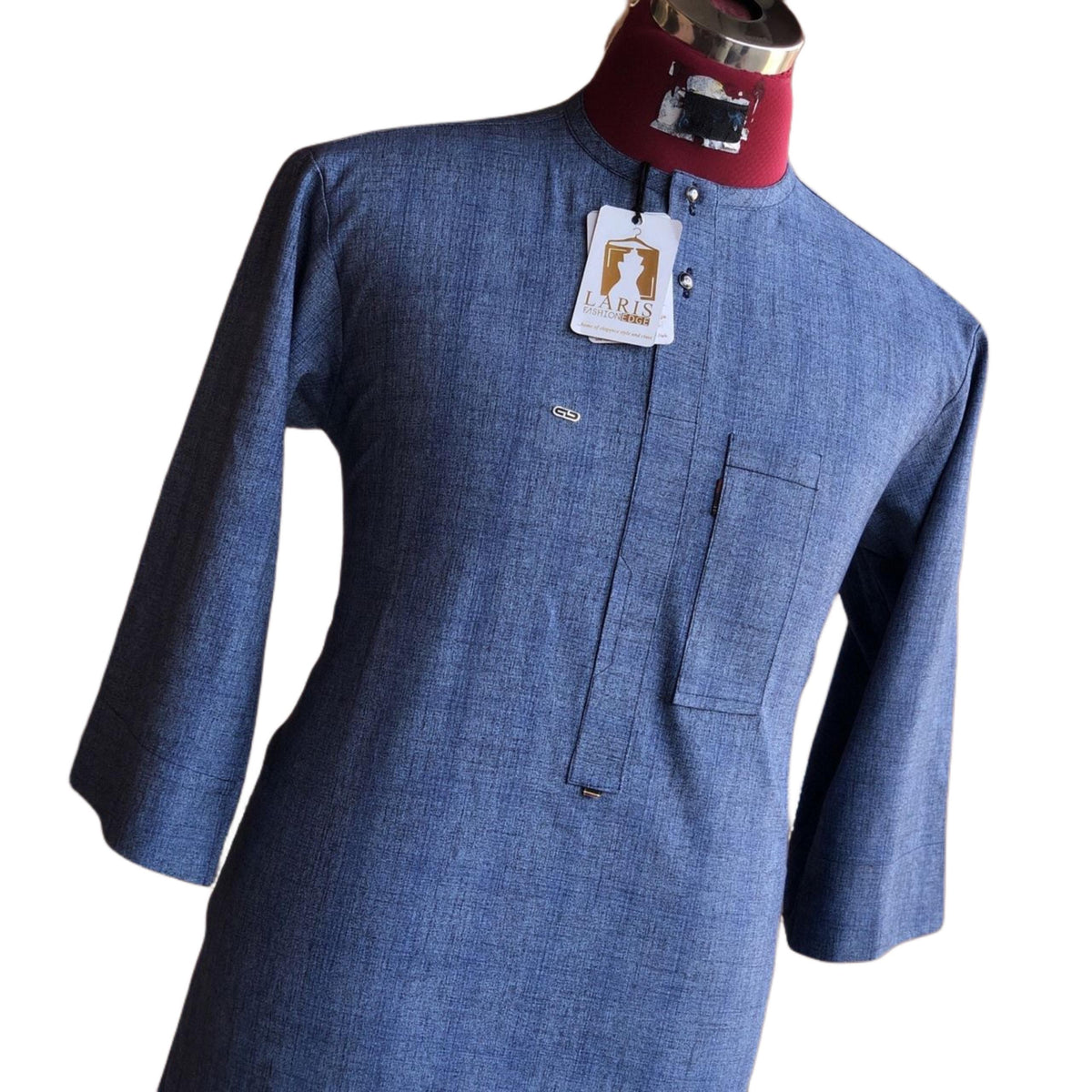 Blue 3/4 sleeve men's senator native